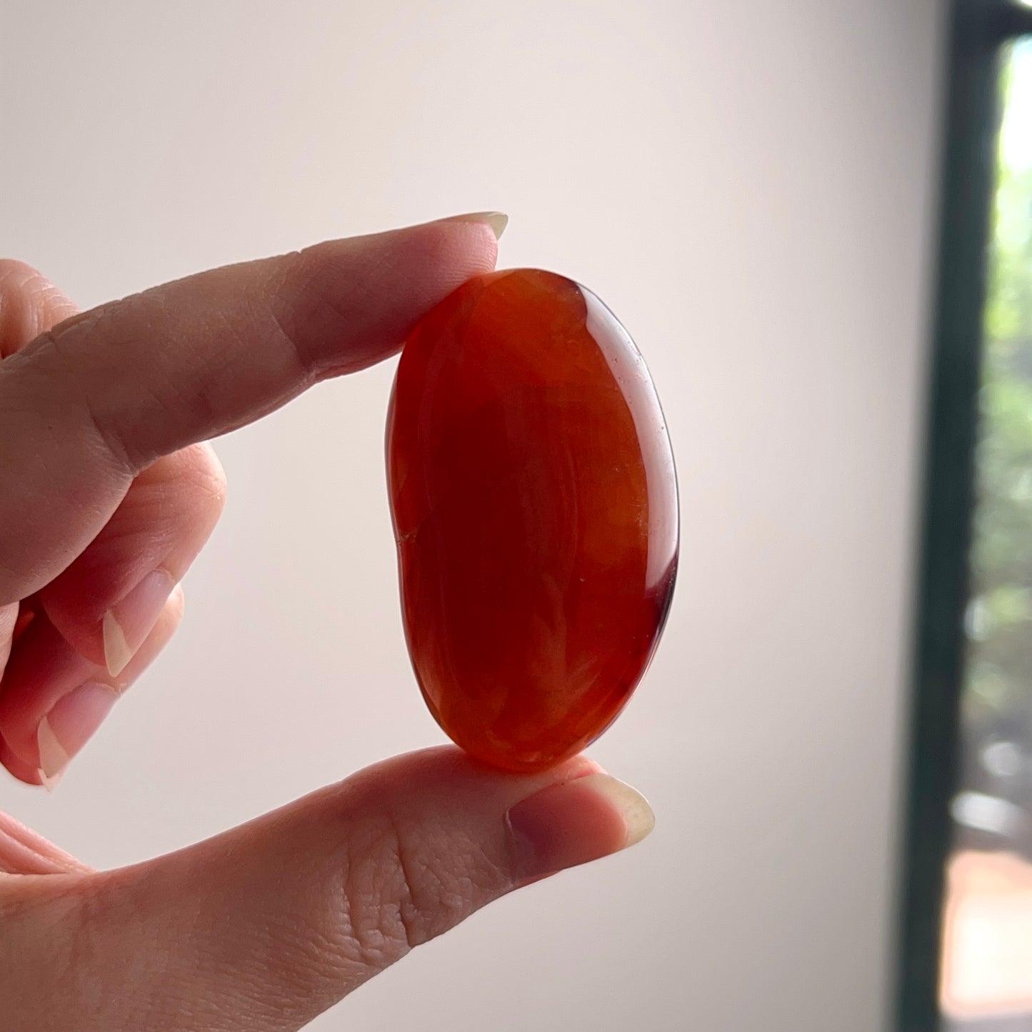 Carnelian Palm | Orange Carnelian Crystal Palm Stone