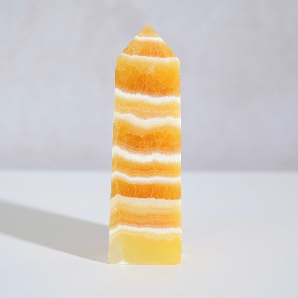 Bright Yellow Calcite Tower | Orange Calcite Crystal Obelisk