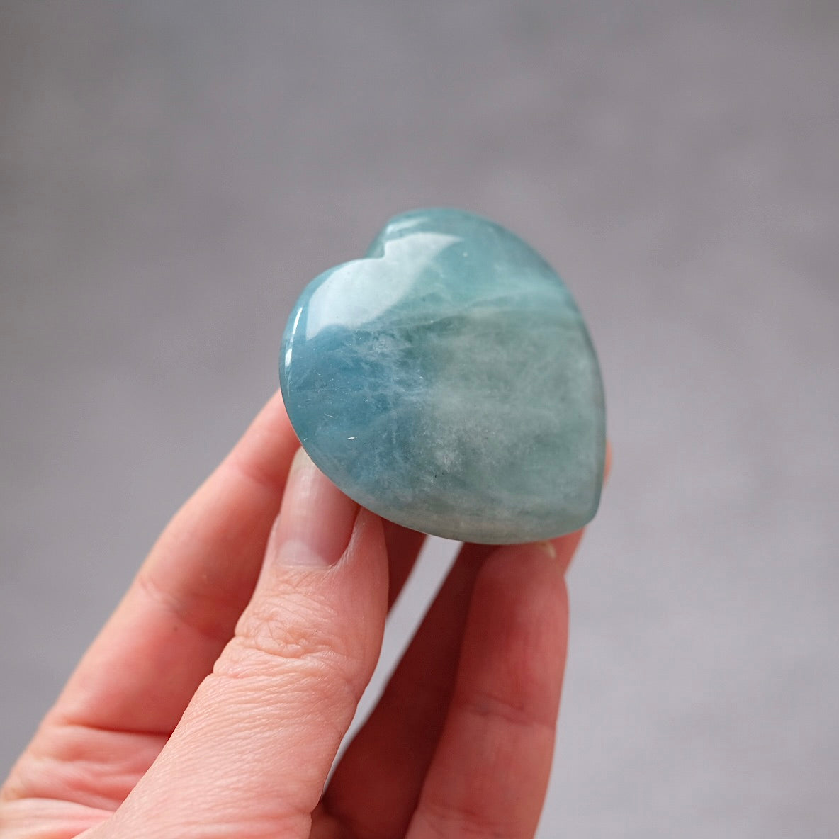 Aquamarine Heart | Blue Aquamarine Crystal Heart