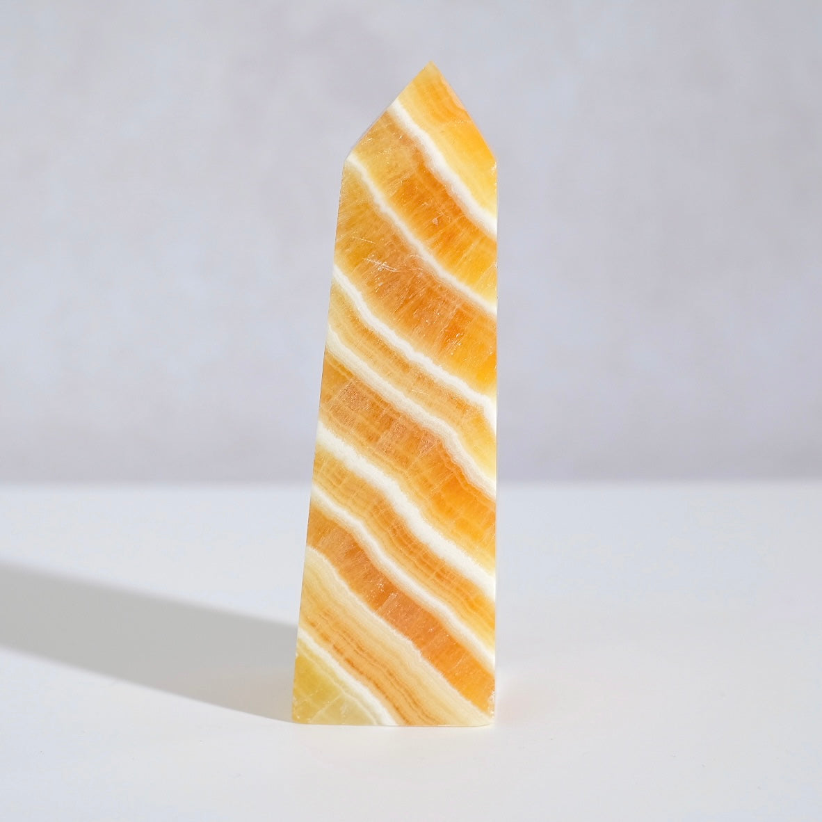 Bright Yellow Calcite Tower | Orange Calcite Crystal Obelisk