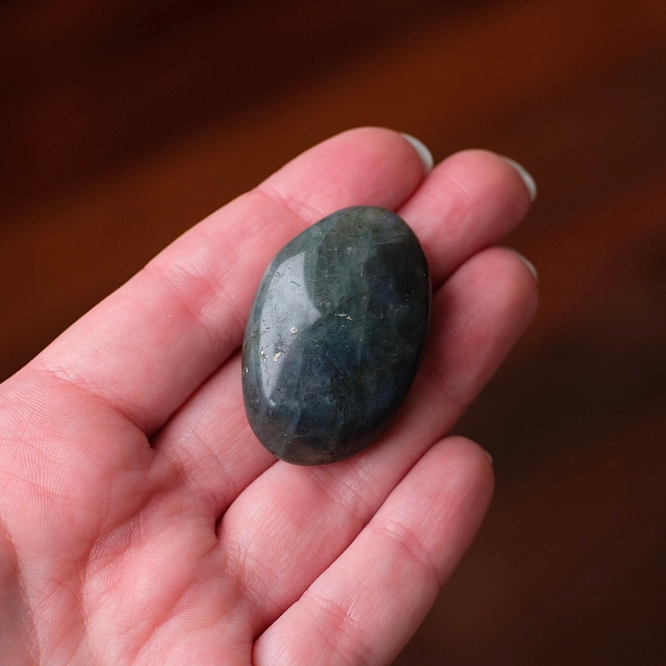Flashy Labradorite Pocket Stone | Tumbled Crystal Palm