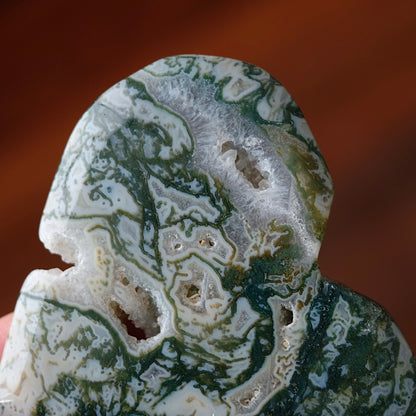 Moss Agate Heart | Druzy Moss Agate Crystal Heart