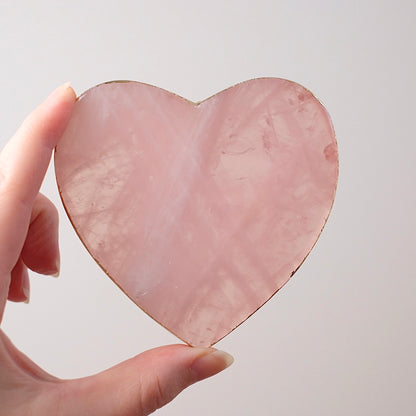 Gilded Rose Quartz Coaster | Heart Crystal Coaster