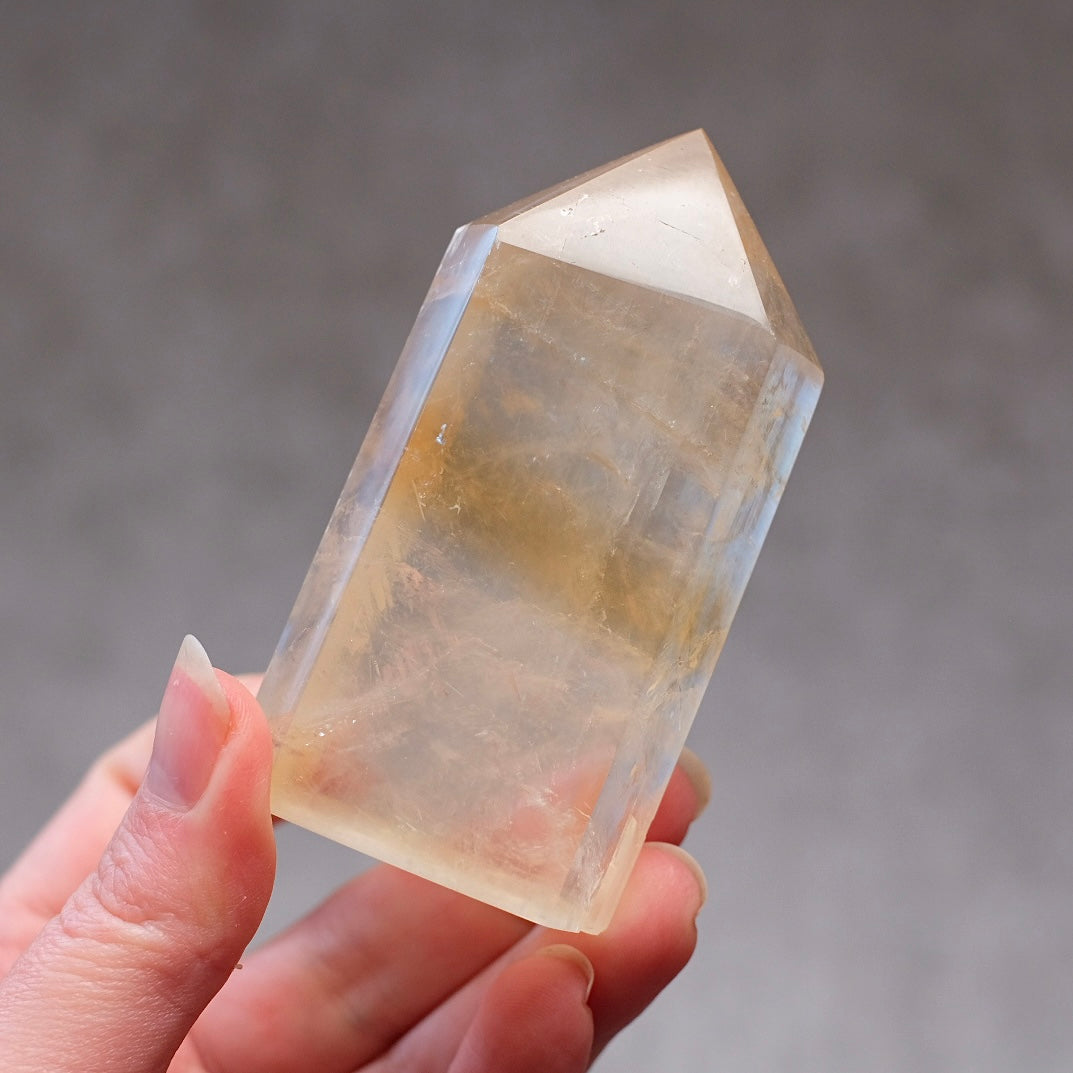 Honey Calcite Tower | Golden Optical Calcite Crystal Point