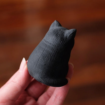 Black Obsidian Cat Carving | Crystal Cat