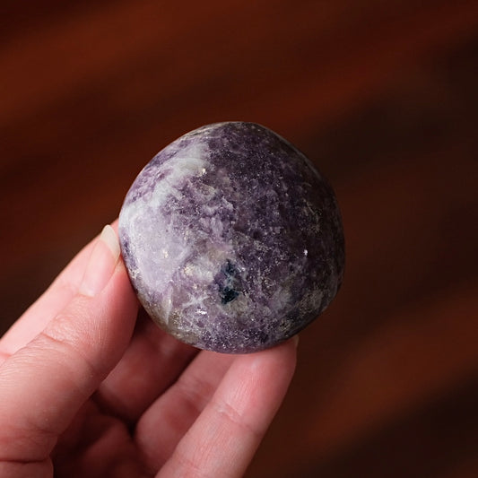 Unicorn Stone Palm | Lepidolite Tourmaline Crystal Palmstone