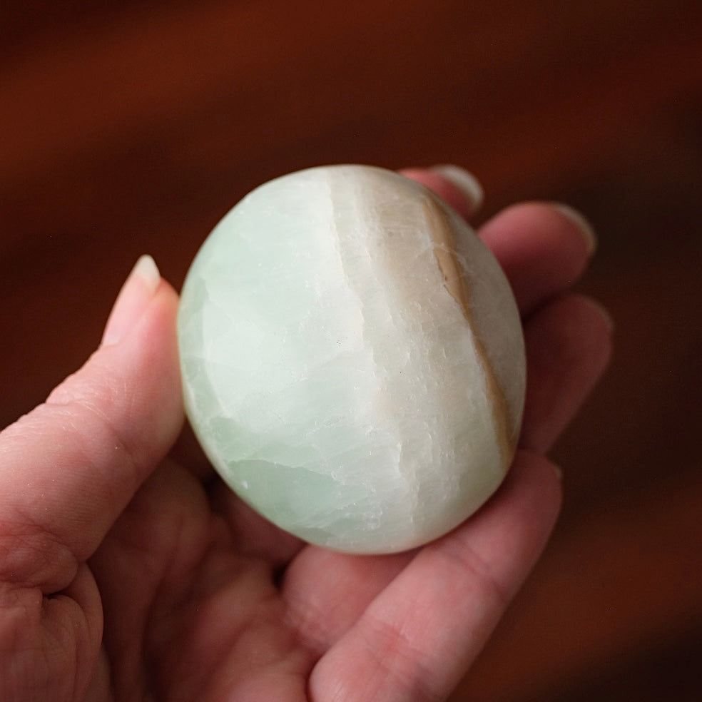 Caribbean Calcite Palm | Blue Calcite Crystal Palmstone