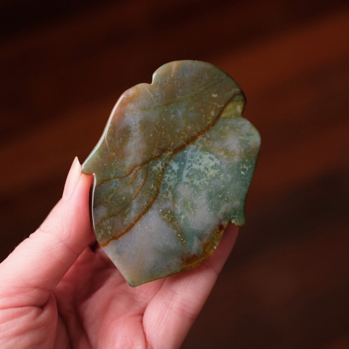 Moss Agate Trilobite Carving | Crystal Animal Carving