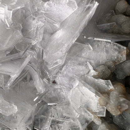 Tabular Calcite & Druzy Chalcedony Cluster | Calcite Crystal Specimen