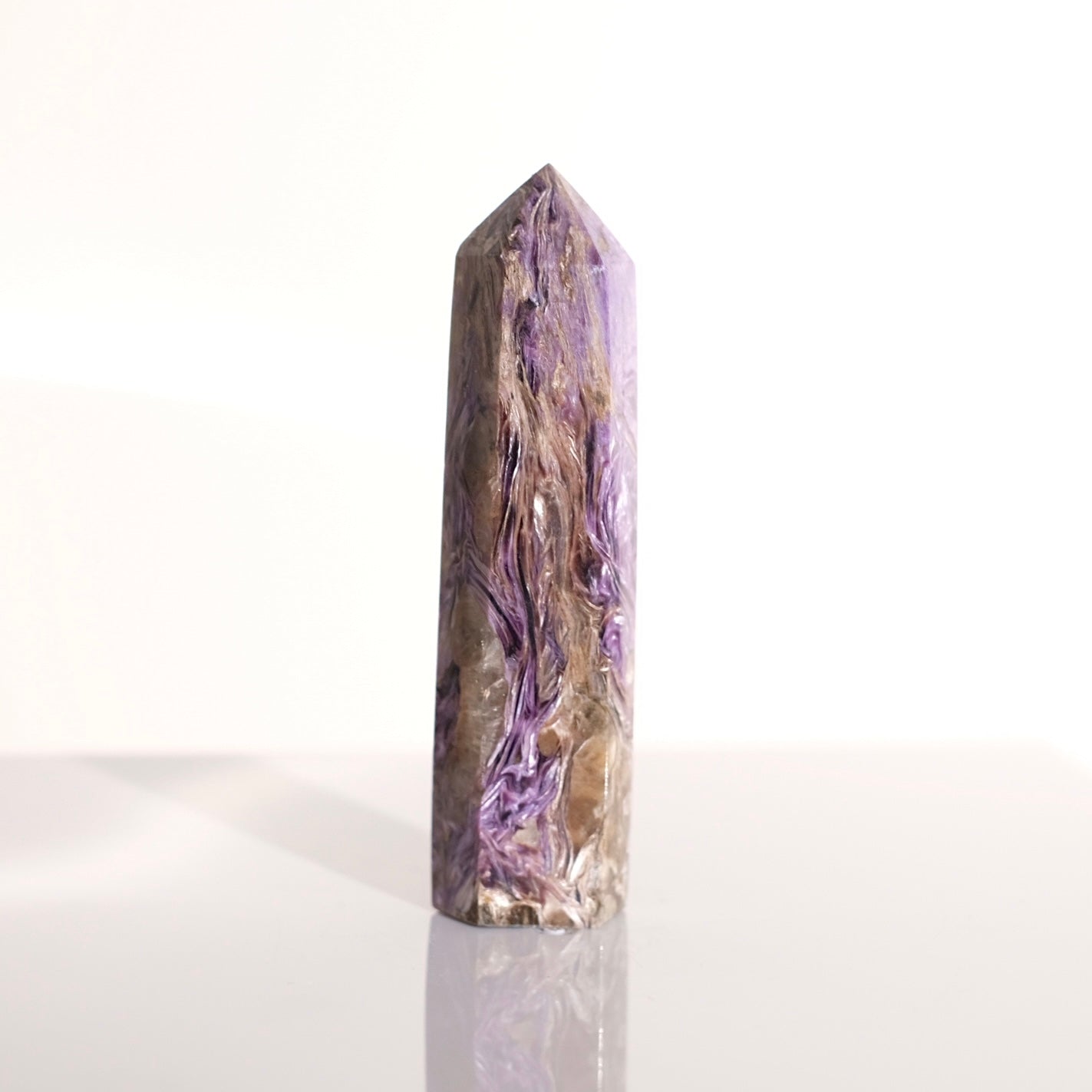 High Grade Charoite Point | Purple Charoite Crystal Tower