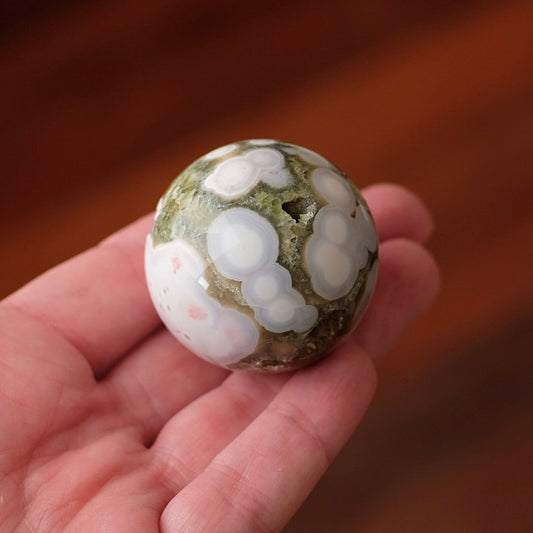 8th Vein Ocean Jasper Sphere | Orbicular Jasper Crystal Sphere