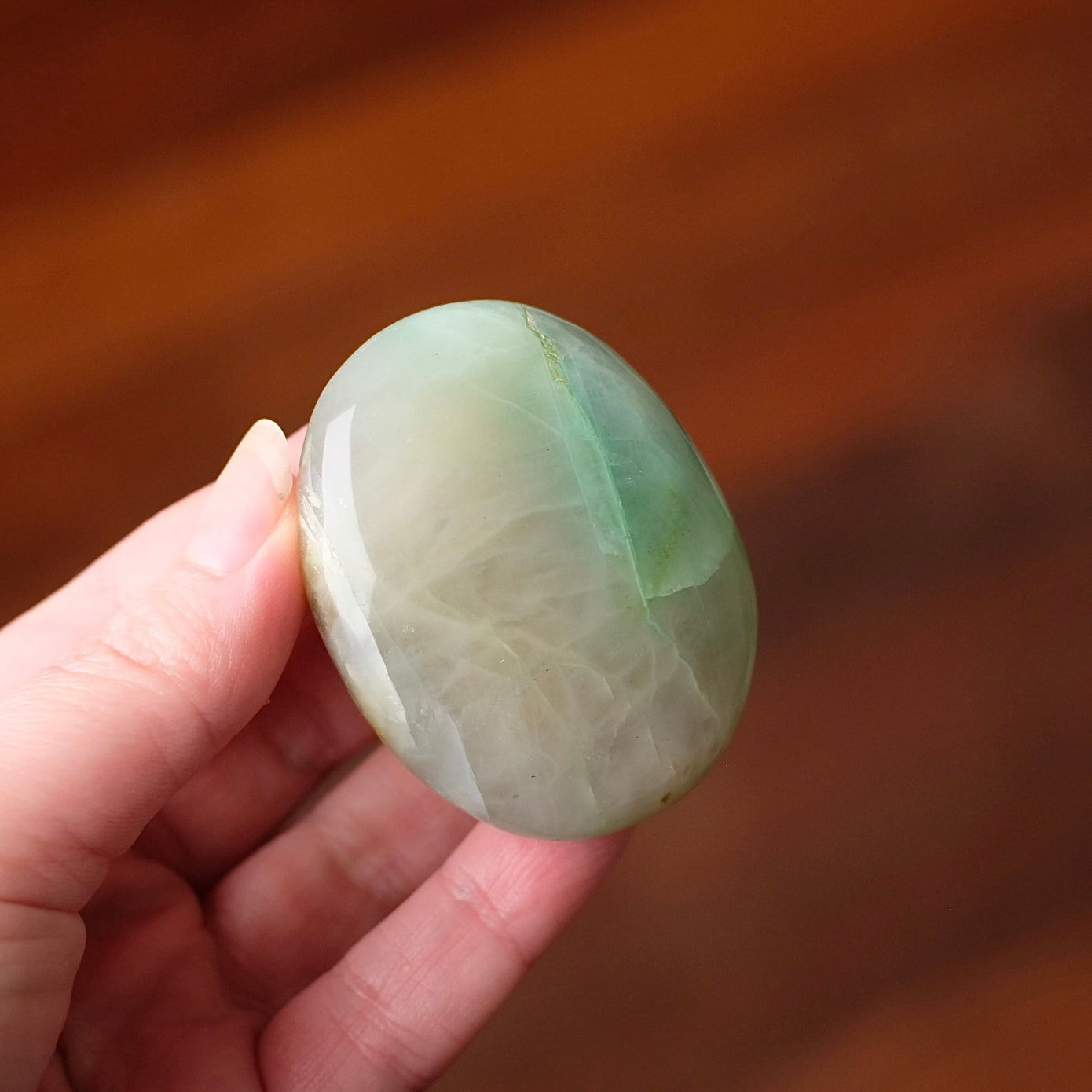 Garnierite Palm | Green Moonstone Crystal Palm Stone