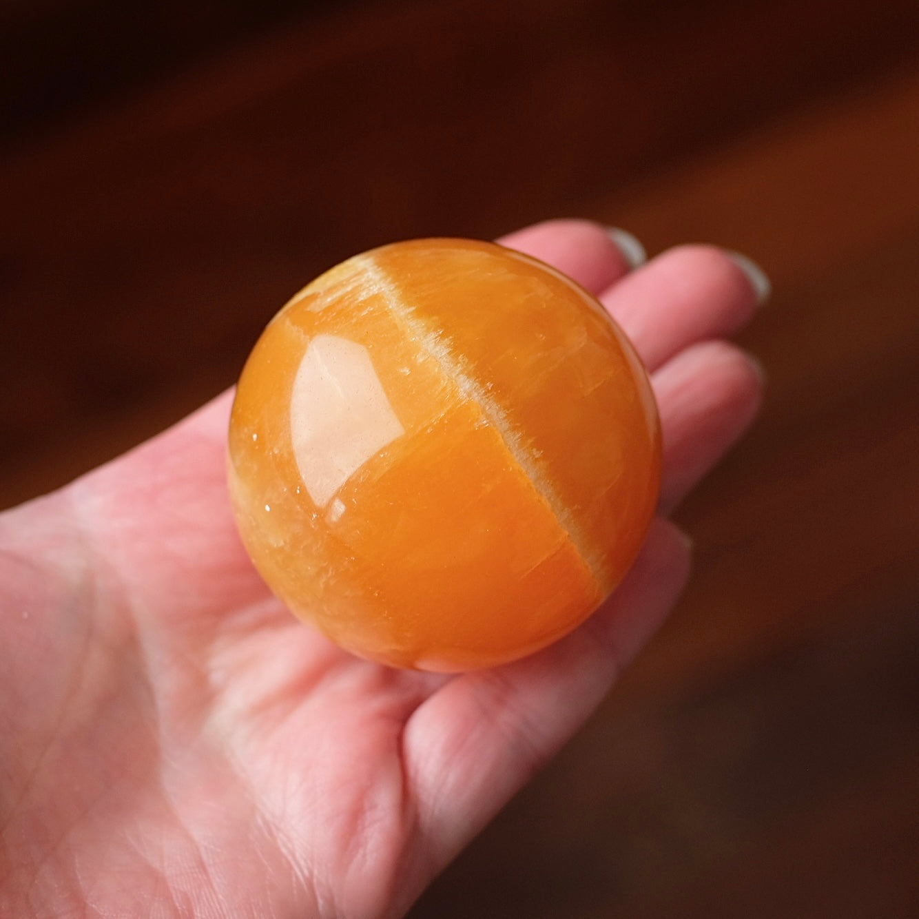 Orange Calcite Sphere | Calcite Crystal Sphere