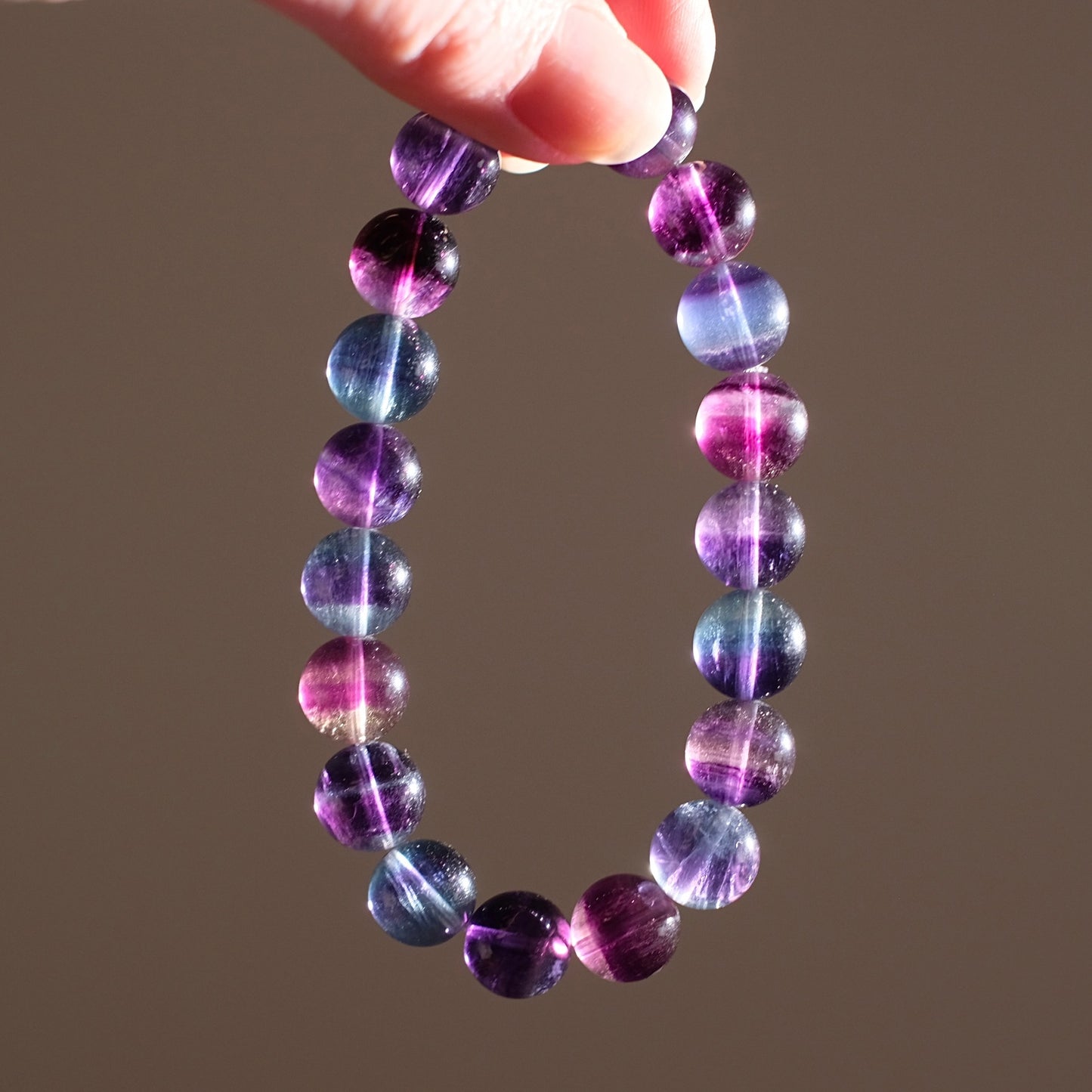High Grade Rainbow Fluorite Bracelet | Crystal Stretch Bracelet