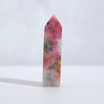 Rhodonite & Quartz Point | Rhodonite Crystal Tower