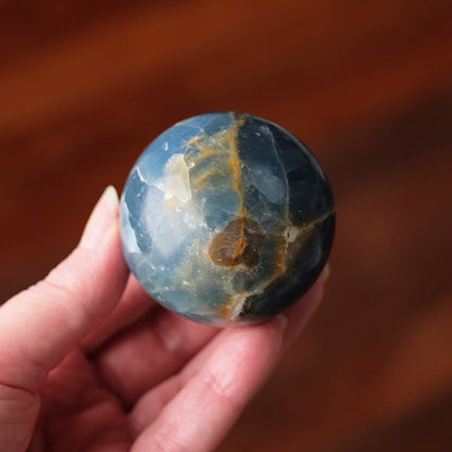 Lemurian Aquatine Calcite Sphere | Blue Onyx Crystal Sphere