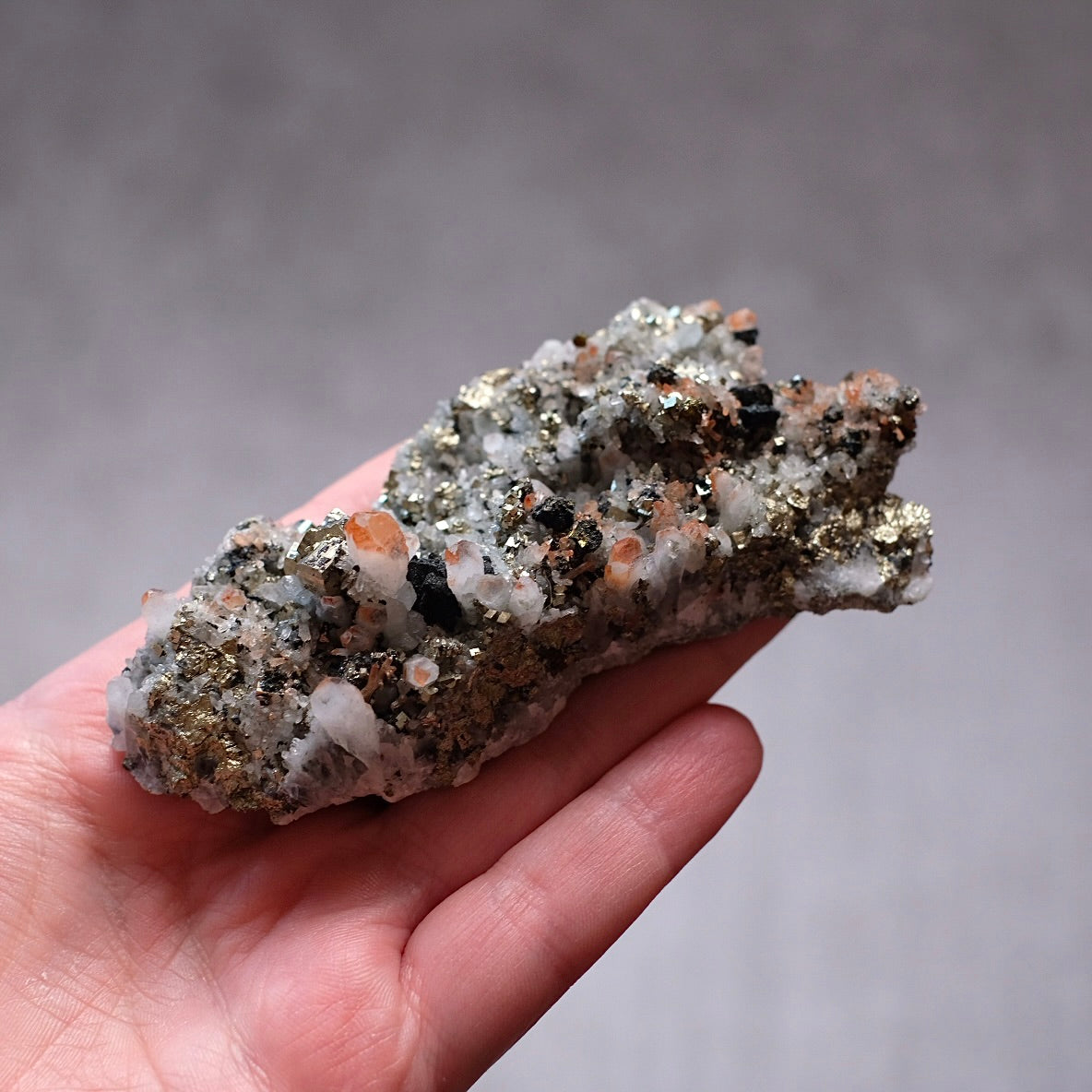 Red Quartz + Pyrite Cluster | Hematite Quartz Natural Crystal Cluster