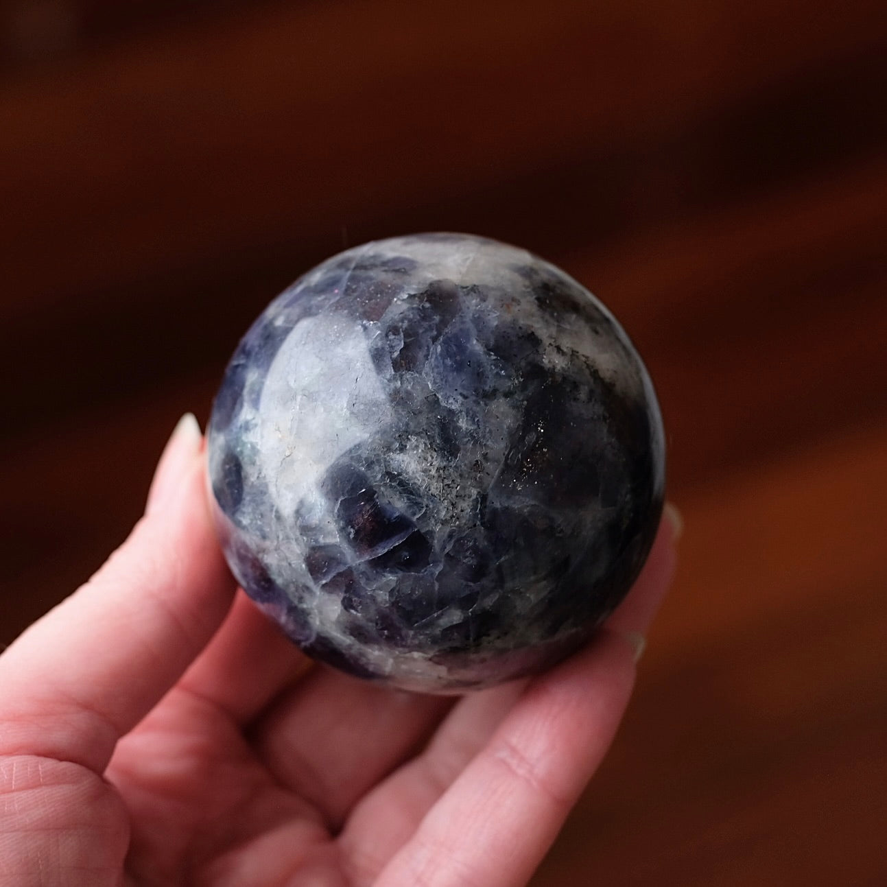 Blood Iolite Sphere | Sunstone Iolite Crystal Sphere