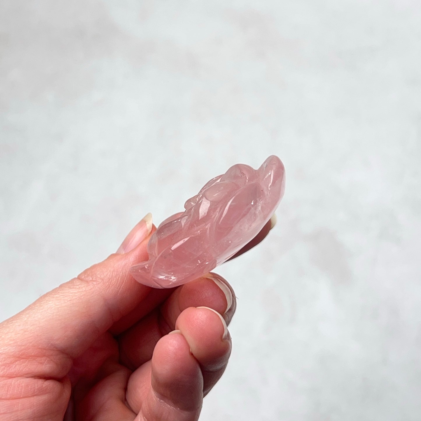 Rose Quartz Flower | Rose Quartz Crystal Flower Carving