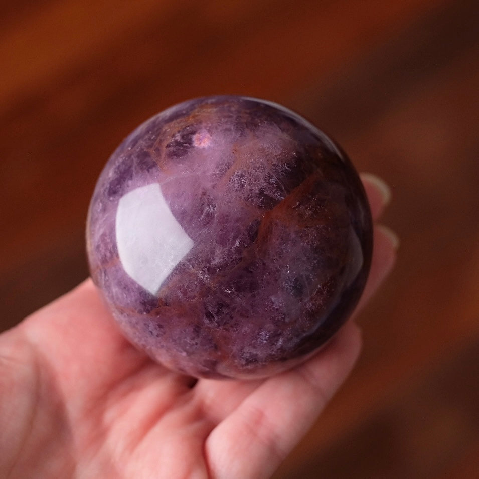 Silky Fluorite Sphere | Banded Fluorite Crystal Sphere