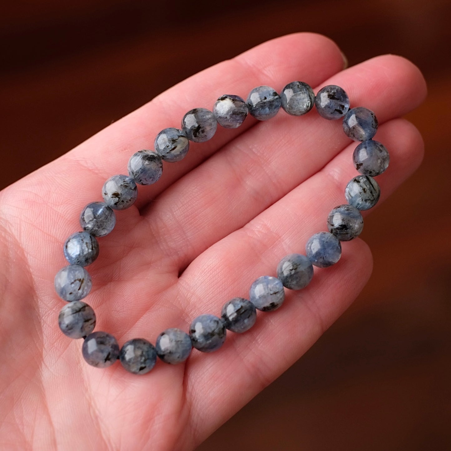 Blue Kyanite Bracelet | Kyanite Crystal Stretch Bracelet