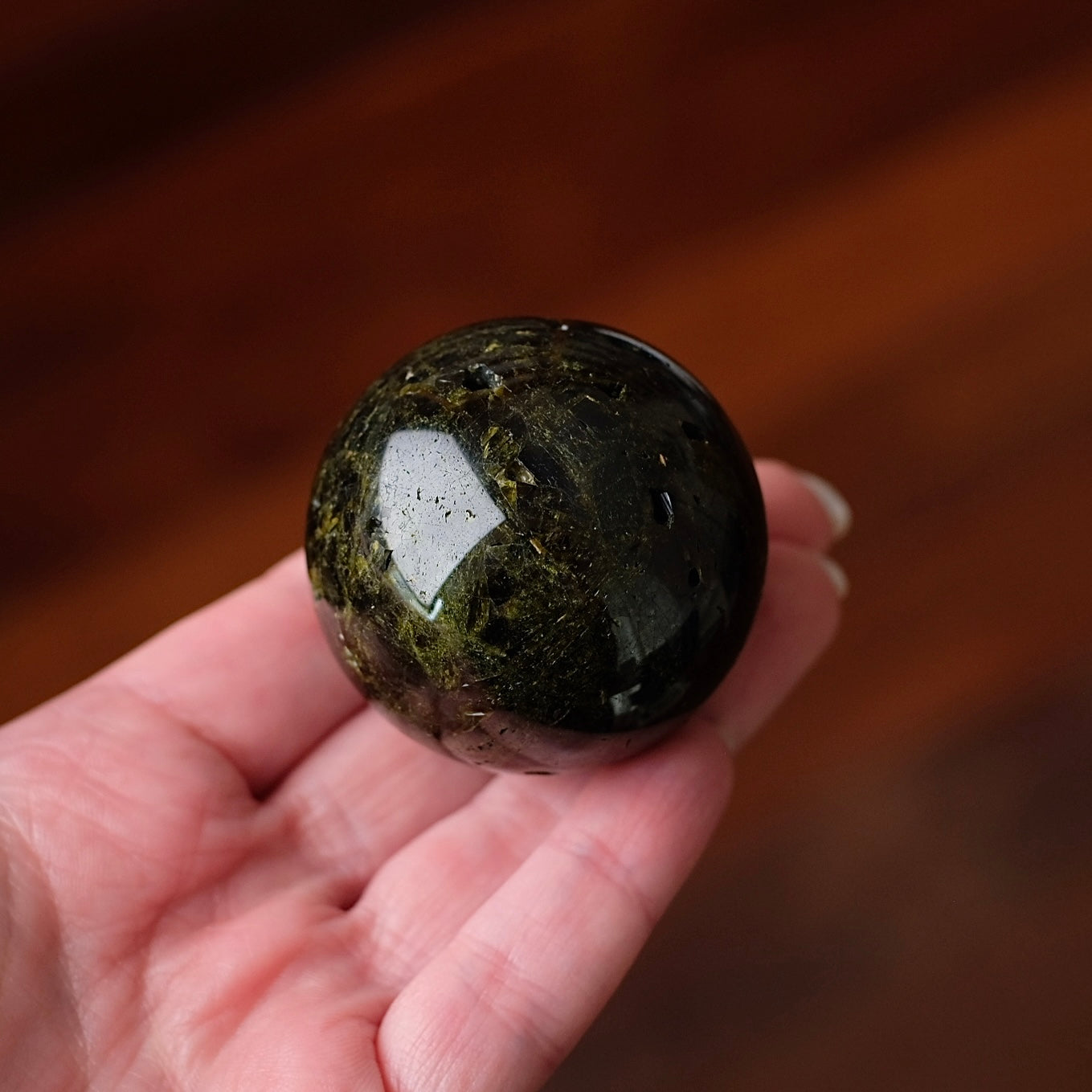 Rare Epidote Sphere | Green Epidote Crystal Sphere