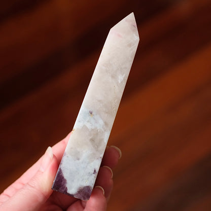 Unicorn Stone Tower | Lepidolite, Quartz, Tourmaline Crystal Point