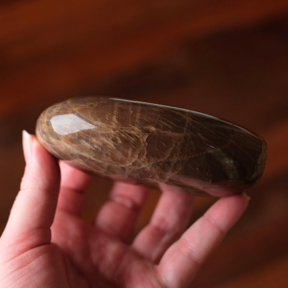 Chocolate Moonstone Freeform | Peach Moonstone Crystal Freeform