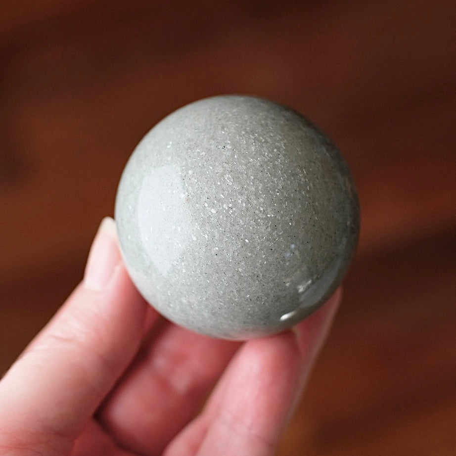 Silver Aventurine Sphere | Sage Mica Crystal Sphere