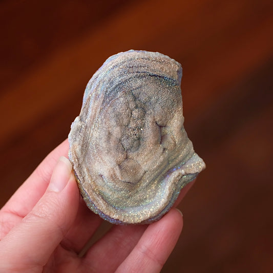 Aura Chalcedony Rose Specimen | Druzy Chalcedony Rosette