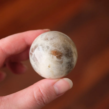 Sunstone & Moonstone Sphere | Flashy Blue Moonstone Crystal Sphere