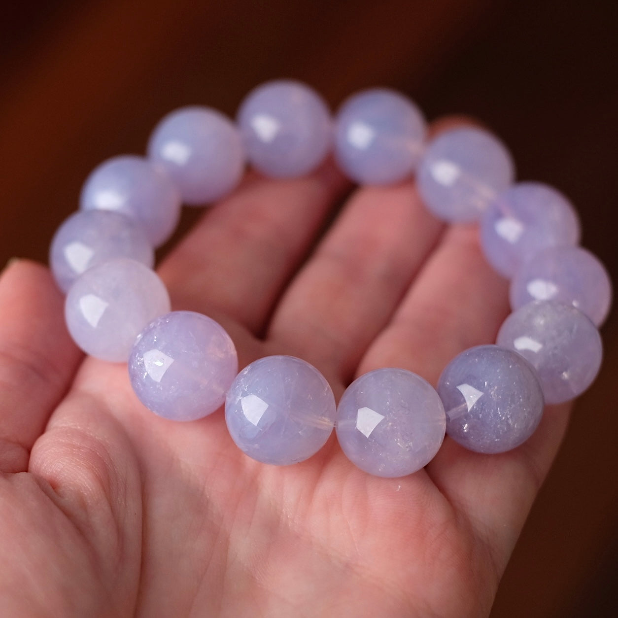 Jumbo Lavender Moon Quartz Bracelet | Crystal Stretch Bracelet