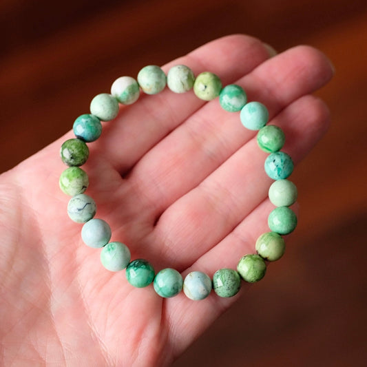 Variscite Bracelet | Green Variscite Crystal Stretch Bracelet