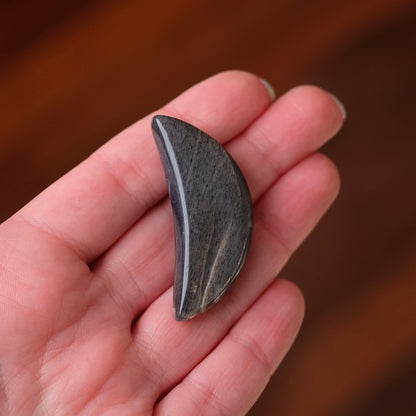 Black Lattice Sunstone Moon | Meteor Sunstone Crystal Moon