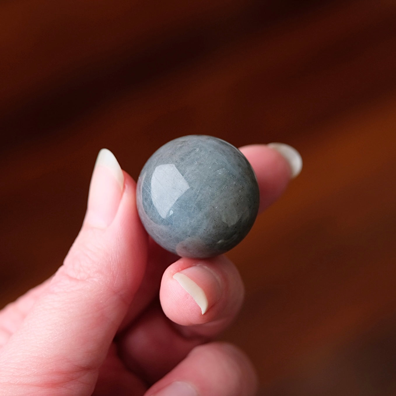 Stormy Aquamarine Sphere | Grey Beryl Crystal Sphere