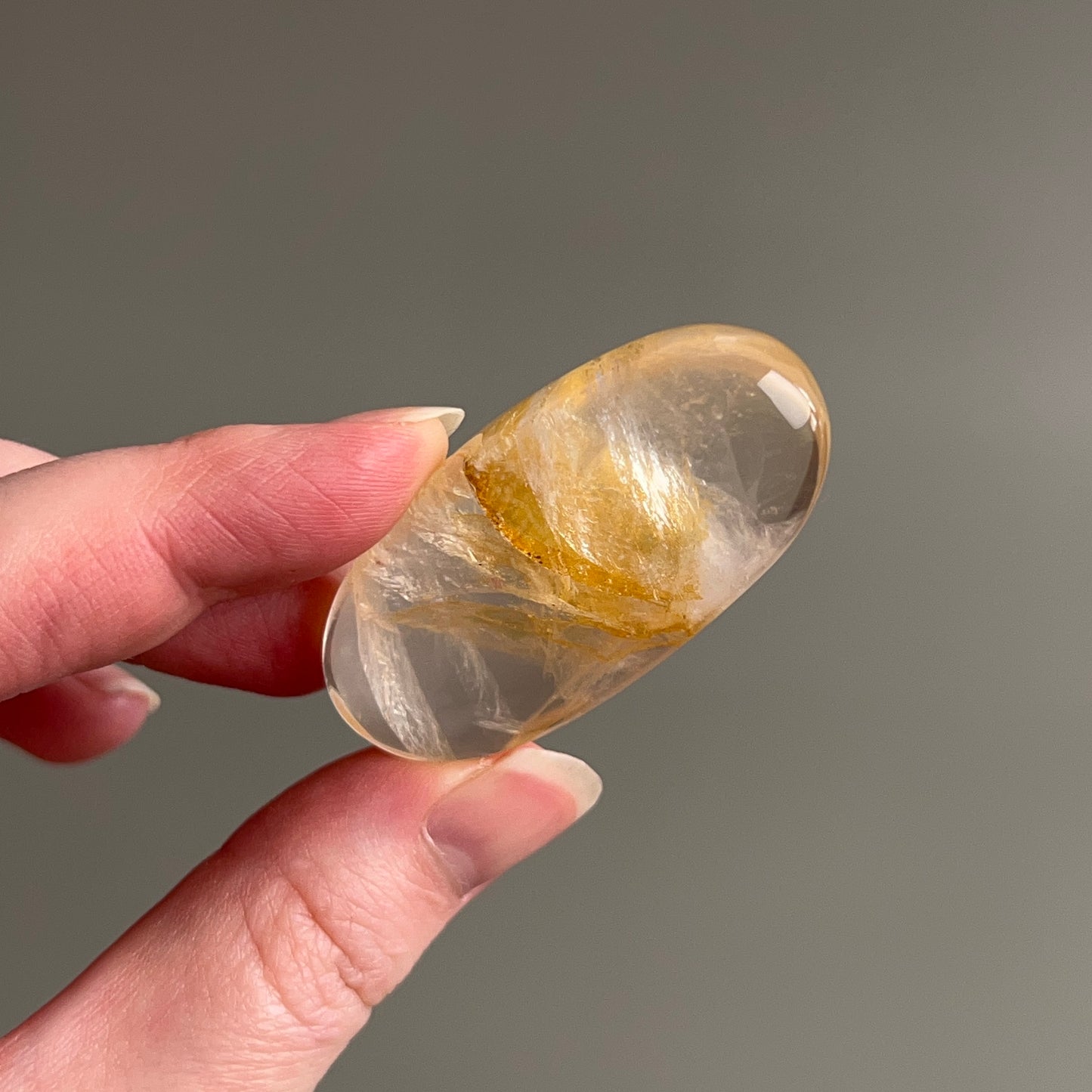 Golden Healer Quartz Palm | Golden Healer Crystal Palmstone