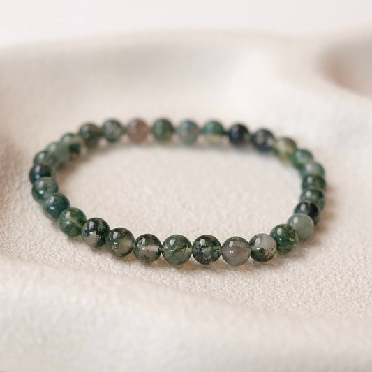 Moss Agate Bracelet | Agate Crystal Bracelet