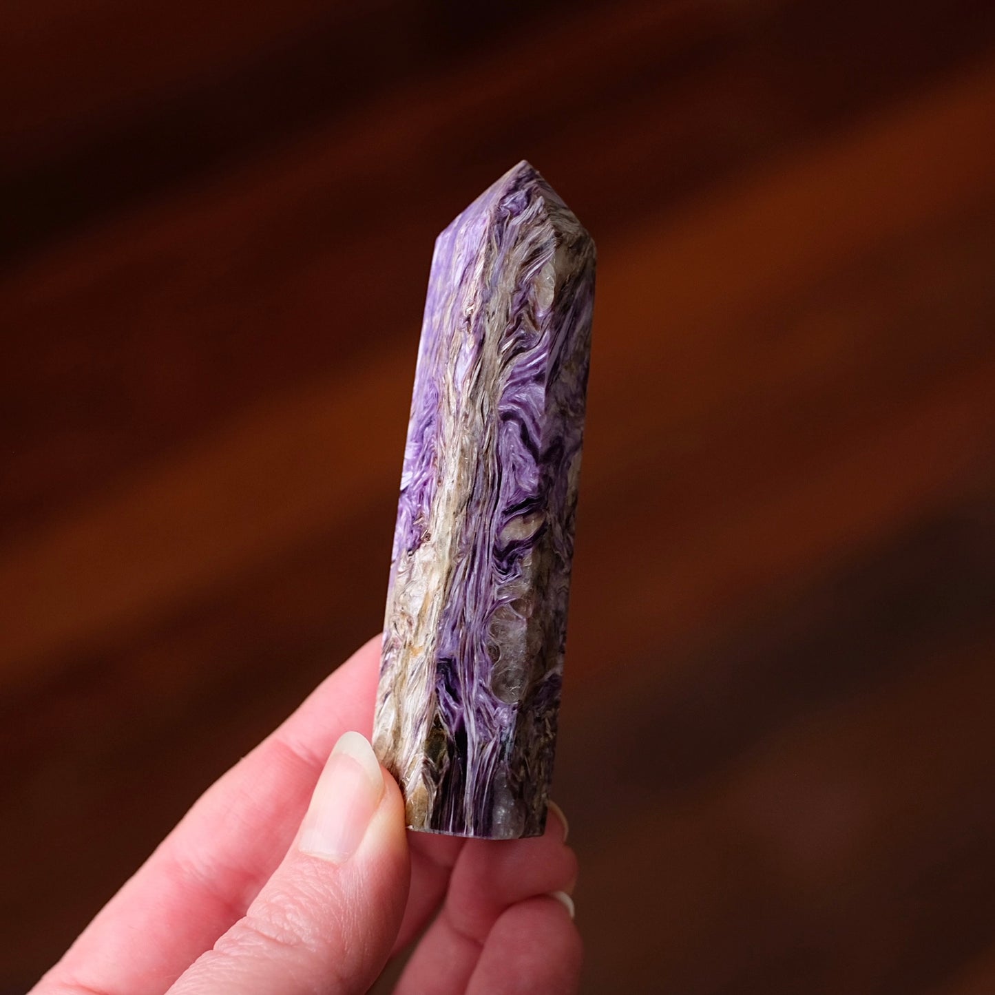 High Grade Charoite Point | Purple Charoite Crystal Tower