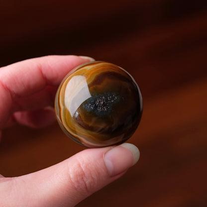 Sardonyx Sphere | Banded Orange Agate Crystal Sphere