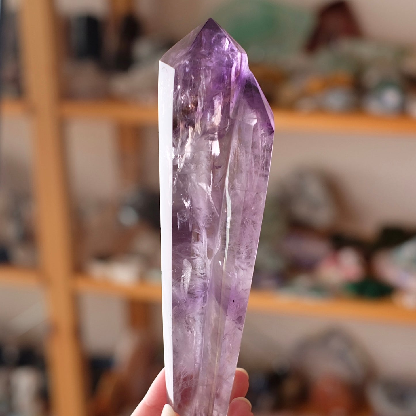 Amethyst Wand + Stand | Polished Amethyst Statement Crystal