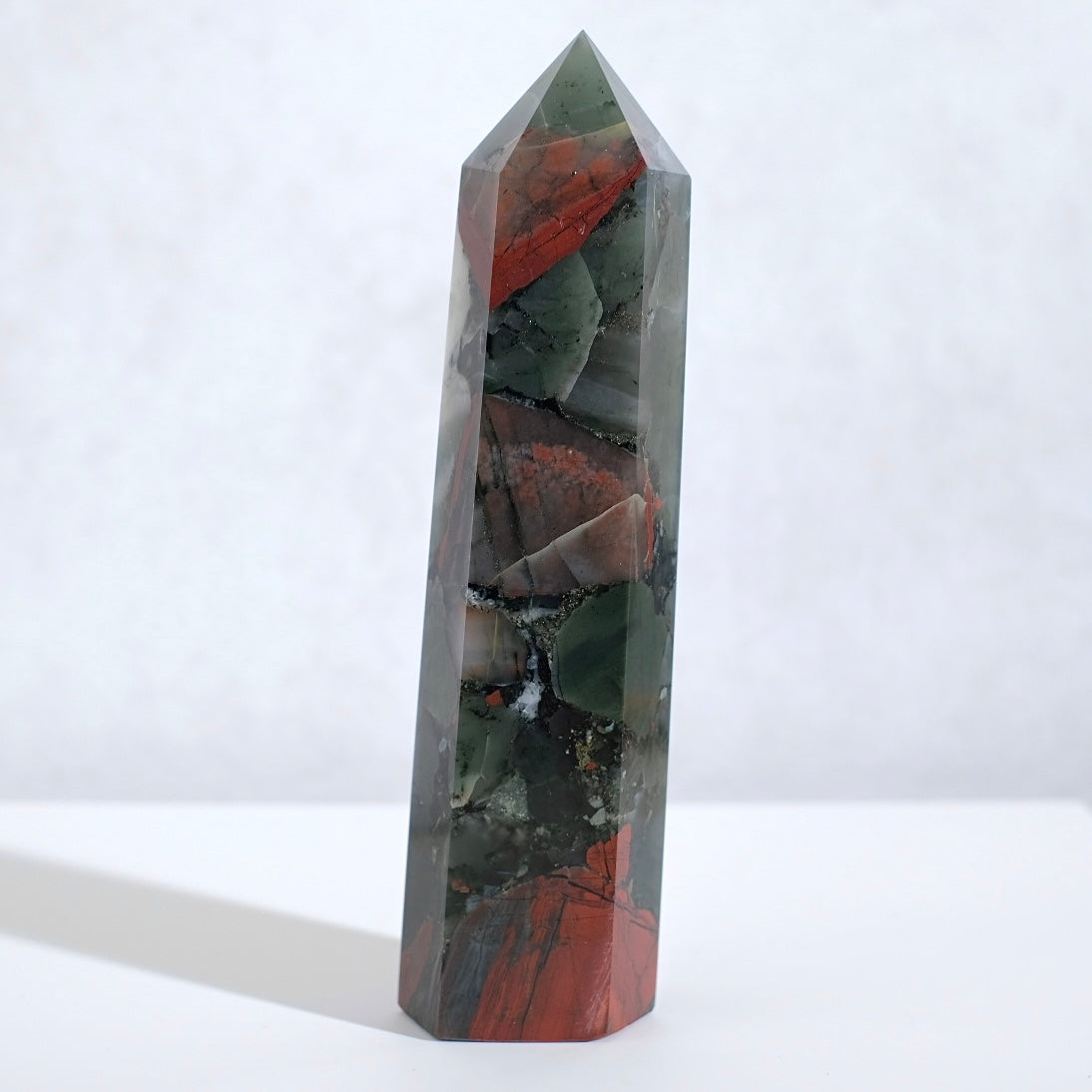 African Bloodstone Tower | Seftonite Bloodstone Crystal Point