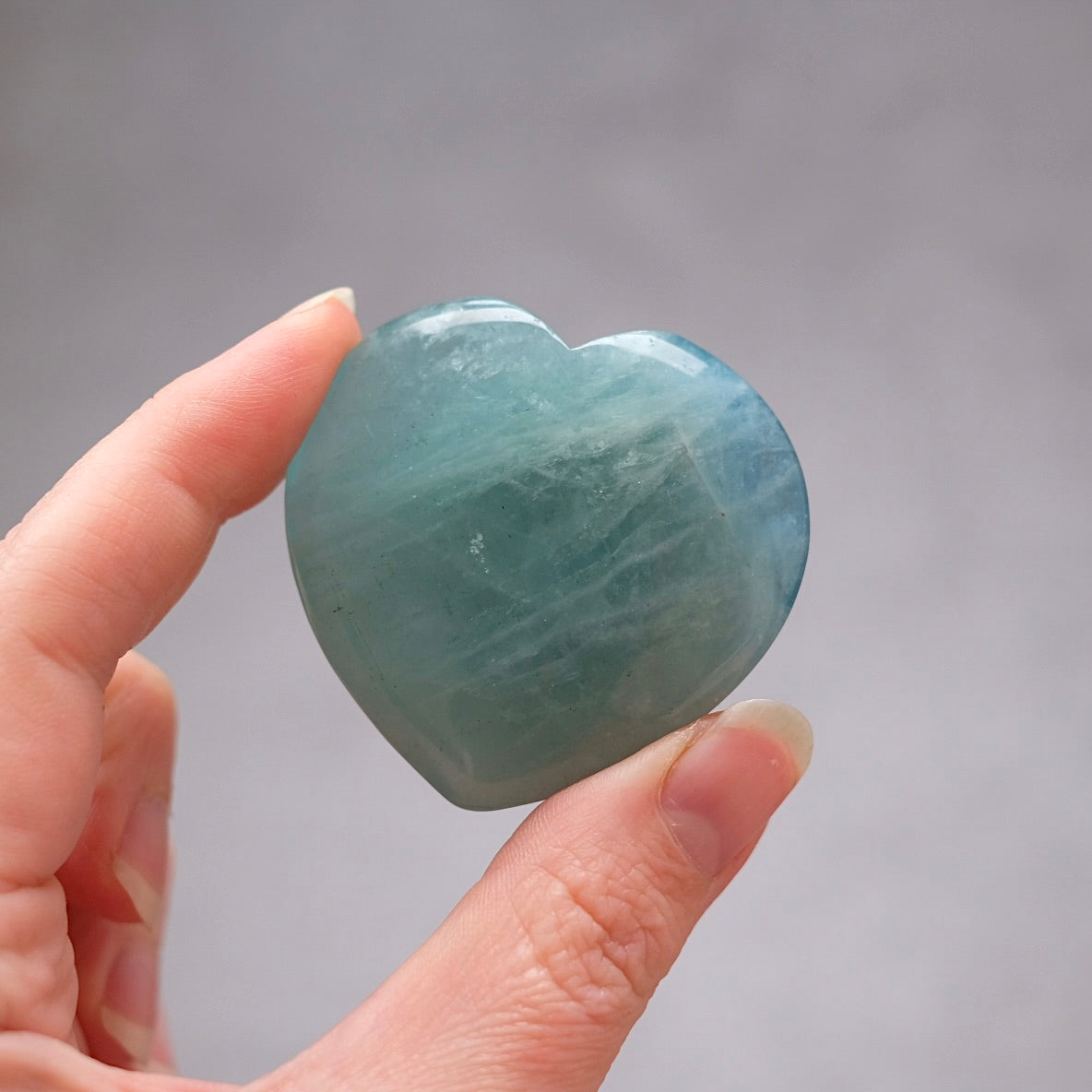 Aquamarine Heart | Blue Aquamarine Crystal Heart