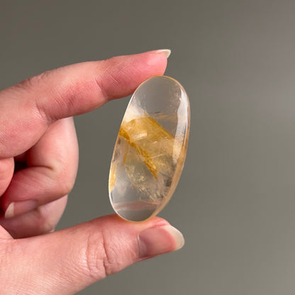 Golden Healer Quartz Palm | Golden Healer Crystal Palmstone