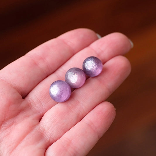 Set of Gem Lepidolite Spheres | Mini Lepidolite Crystal Sphere