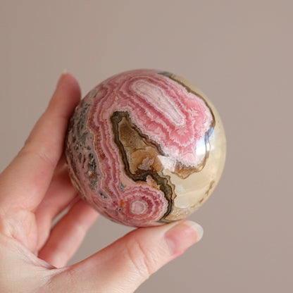 XL Rhodochrosite Sphere | Rhodochrosite Crystal Sphere
