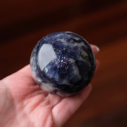 Blood Iolite Sphere | Sunstone Iolite Crystal Sphere