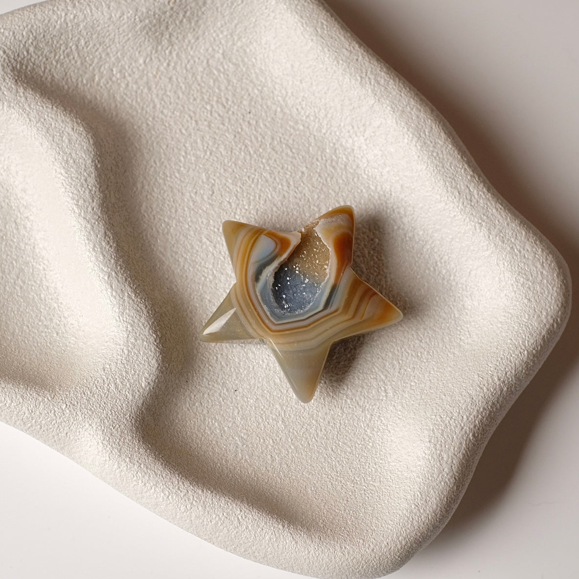 Druzy Agate Star | Geode Agate Crystal Star Carving