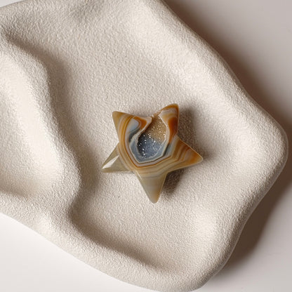 Druzy Agate Star | Geode Agate Crystal Star Carving