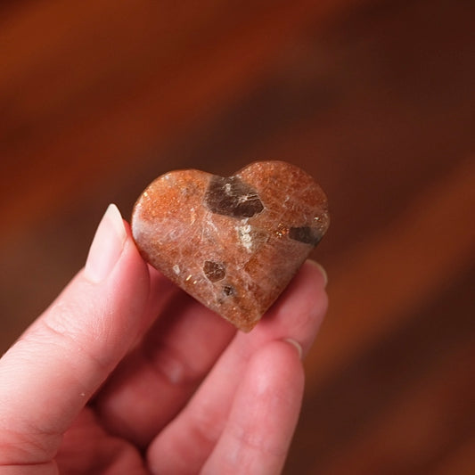 Glittery Sunstone Heart | Sunstone Crystal Heart