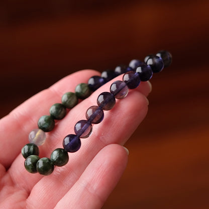 Gem Iolite & Seraphinite Crystal Bracelet | OOAK Crystal Bracelet